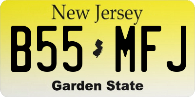 NJ license plate B55MFJ