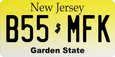 NJ license plate B55MFK