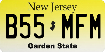 NJ license plate B55MFM