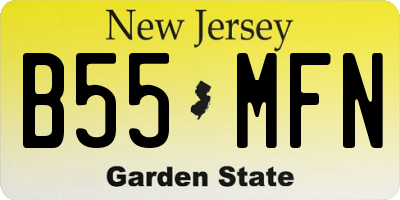 NJ license plate B55MFN
