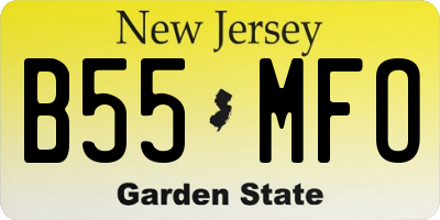 NJ license plate B55MFO