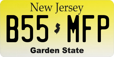 NJ license plate B55MFP