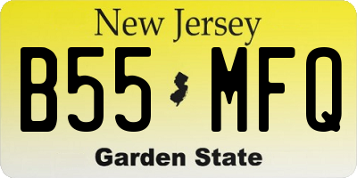 NJ license plate B55MFQ