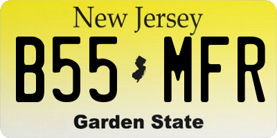 NJ license plate B55MFR