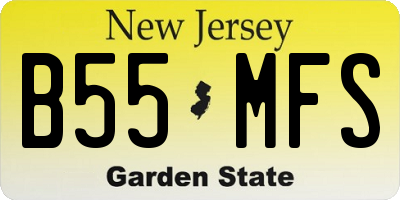 NJ license plate B55MFS