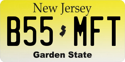 NJ license plate B55MFT