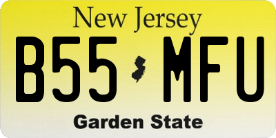 NJ license plate B55MFU