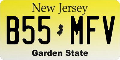 NJ license plate B55MFV