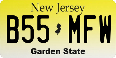 NJ license plate B55MFW