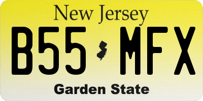 NJ license plate B55MFX