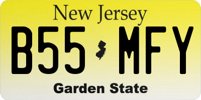 NJ license plate B55MFY