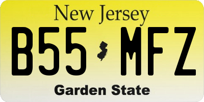 NJ license plate B55MFZ