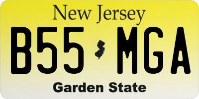 NJ license plate B55MGA