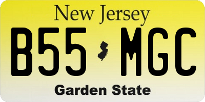 NJ license plate B55MGC