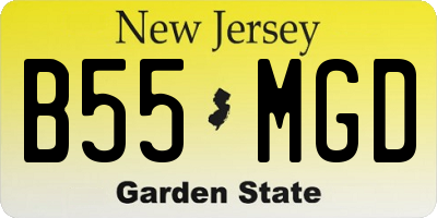 NJ license plate B55MGD