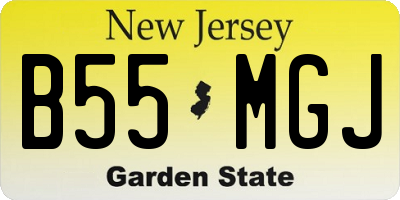 NJ license plate B55MGJ