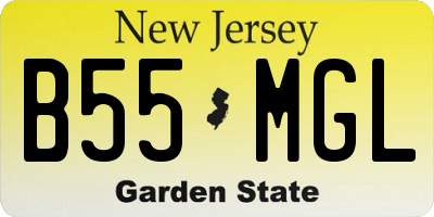 NJ license plate B55MGL
