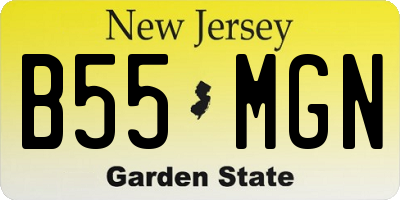 NJ license plate B55MGN