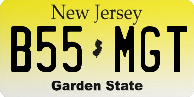 NJ license plate B55MGT