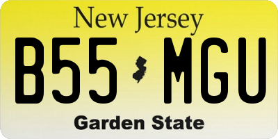 NJ license plate B55MGU