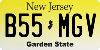 NJ license plate B55MGV