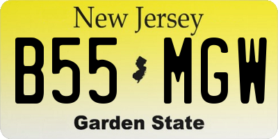 NJ license plate B55MGW