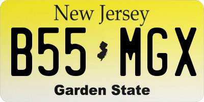 NJ license plate B55MGX