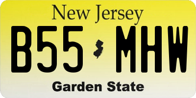 NJ license plate B55MHW