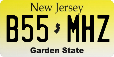 NJ license plate B55MHZ