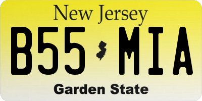 NJ license plate B55MIA