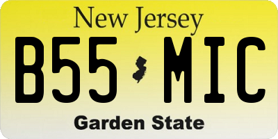 NJ license plate B55MIC