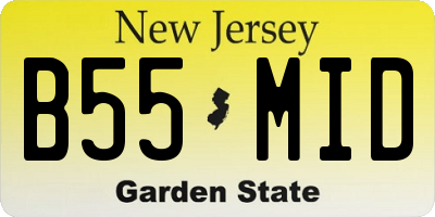 NJ license plate B55MID