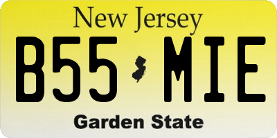 NJ license plate B55MIE