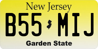 NJ license plate B55MIJ