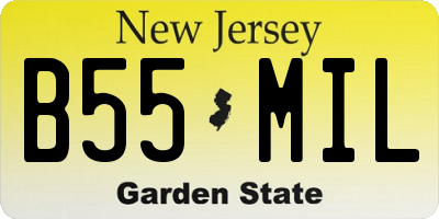 NJ license plate B55MIL