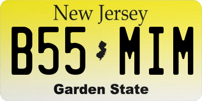NJ license plate B55MIM