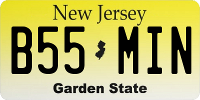 NJ license plate B55MIN