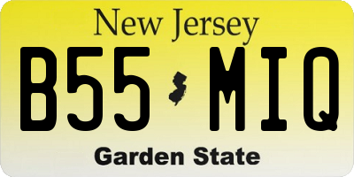 NJ license plate B55MIQ