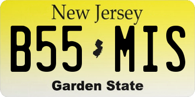 NJ license plate B55MIS