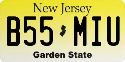 NJ license plate B55MIU