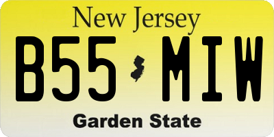 NJ license plate B55MIW