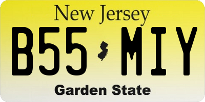 NJ license plate B55MIY