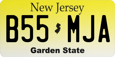 NJ license plate B55MJA