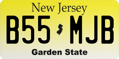 NJ license plate B55MJB