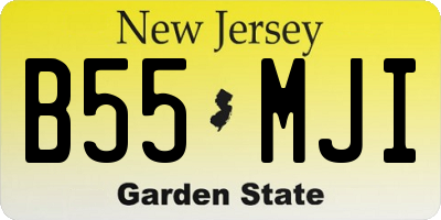 NJ license plate B55MJI
