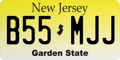 NJ license plate B55MJJ