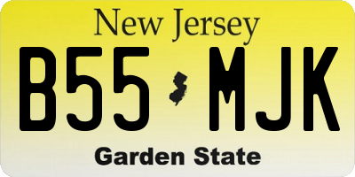 NJ license plate B55MJK
