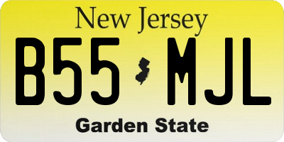 NJ license plate B55MJL