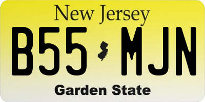 NJ license plate B55MJN