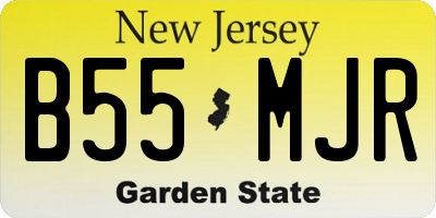 NJ license plate B55MJR